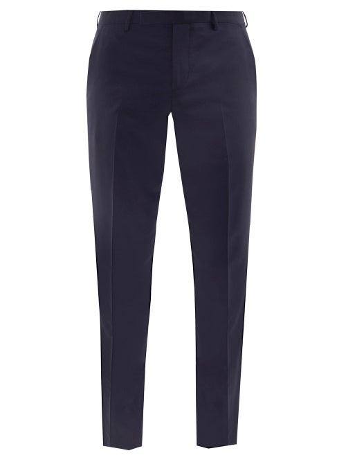 Mens Rtw Paul Smith - Wool-blend Fresco Slim-leg Trousers - Mens - Dark Navy