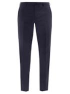 Mens Rtw Paul Smith - Wool-blend Fresco Slim-leg Trousers - Mens - Dark Navy