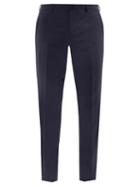 Mens Rtw Paul Smith - Wool-blend Fresco Slim-leg Trousers - Mens - Dark Navy