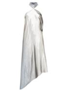 Matchesfashion.com Roland Mouret - Copernicus Halterneck Silk-blend Lam Dress - Womens - Silver Multi