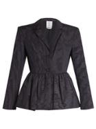 Rosie Assoulin Peplum-hem Silk And Wool-blend Moire Jacket