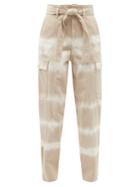 Matchesfashion.com Stella Mccartney - Bamboo Safari Tie-dye Denim Trousers - Womens - Brown Multi