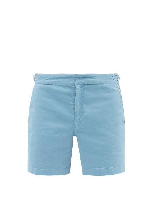 Mens Rtw Orlebar Brown - Bulldog Cotton-blend Twill Straight-leg Shorts - Mens - Light Blue