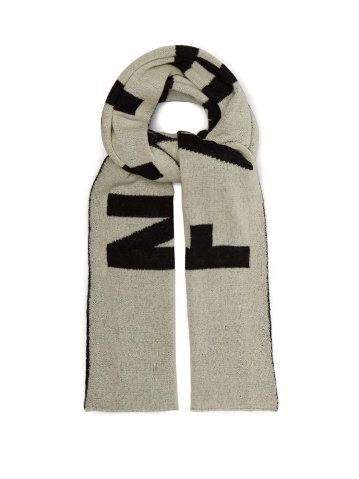 Faith Connexion Logo-intarsia Mohair-blend Scarf