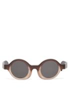 Matchesfashion.com Kuboraum - Round Marbled-acetate Sunglasses - Mens - Black Grey