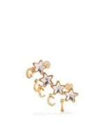 Gucci - Script-logo Crystal Star Single Earring Climber - Womens - Gold