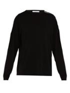 Matchesfashion.com Givenchy - Logo Tape Crew Neck Wool Sweater - Mens - Black