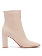 Matchesfashion.com Gianvito Rossi - Hyder 85 Leather Ankle Boots - Womens - Beige