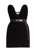 Saint Laurent Deep V-cut Velvet Mini Dress