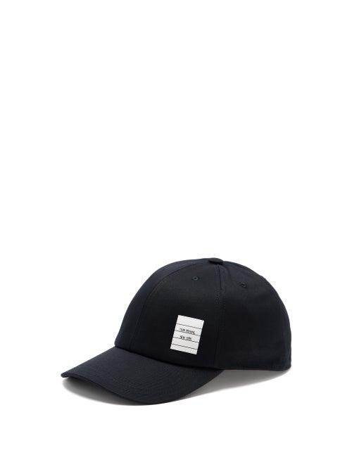 Matchesfashion.com Thom Browne - Logo-patch Cotton-twill Baseball Cap - Mens - Navy