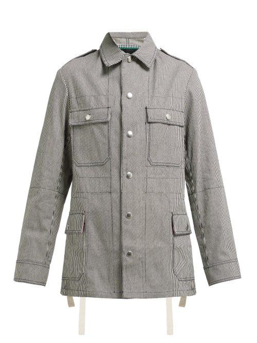 Matchesfashion.com La Fetiche - Veruschka Striped Cotton Jacket - Womens - Navy White
