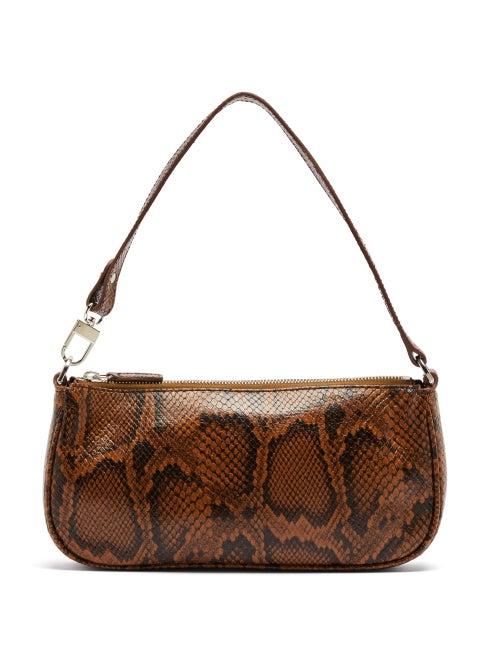Matchesfashion.com By Far - Rachel Snake-effect Leather Shoulder Bag - Womens - Brown Multi