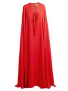 Elie Saab Cape-sleeve Silk-crepe Gown