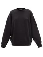 Ladies Rtw Acne Studios - Fennis Face Oversized Cotton-jersey Sweatshirt - Womens - Black