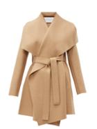 Matchesfashion.com Harris Wharf London - Draped Collar Pressed Wool Blanket Coat - Womens - Camel