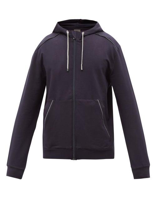 Zimmerli - Zipped Modal-blend Jersey Pyjama Sweater - Mens - Navy
