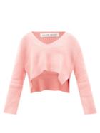 Live The Process - Modus Cropped Cotton-blend Sweater - Womens - Pink