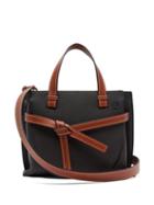 Matchesfashion.com Loewe - Gate Grained Leather Cross Body Bag - Womens - Black Tan