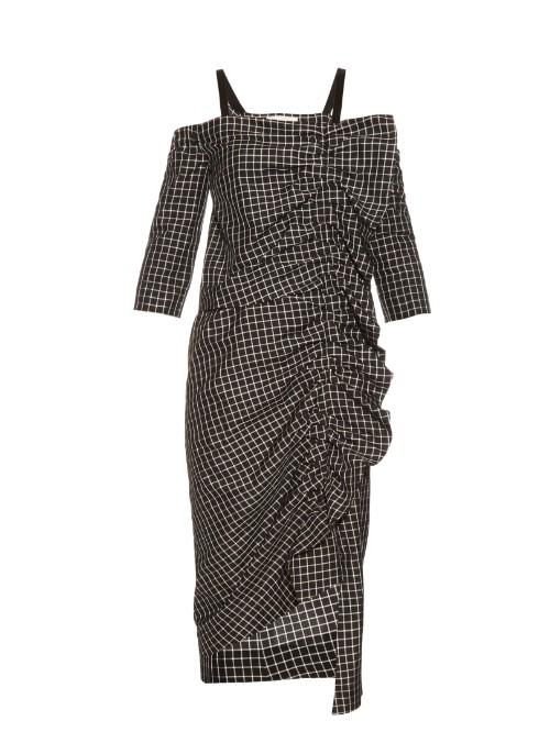 Isa Arfen Checked Taroni-silk Dress