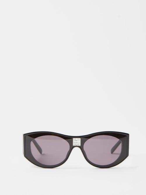Givenchy Eyewear - 4g Rounded Acetate Sunglasses - Womens - Black