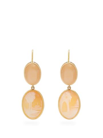 Brigid Blanco Moonstone, Shell & Yellow-gold Earrings