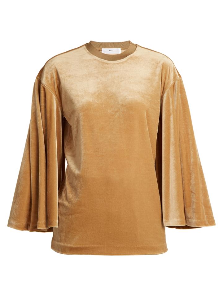 Toga Flared-sleeves Velvet Top