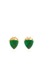 Matchesfashion.com Daniela Villegas - Bebesitos Emerald & 18kt Gold Stud Earrings - Womens - Green