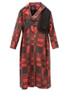 Matchesfashion.com Chopova Lowena - Leather-strap Wool-blend Coat - Womens - Black Red