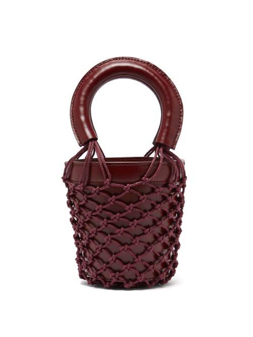 Matchesfashion.com Staud - Mini Moreau Macram And Leather Bucket Bag - Womens - Burgundy