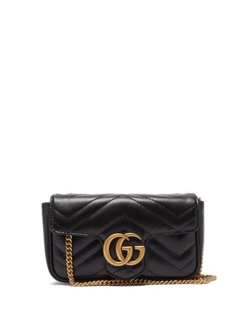 Gucci - Gg Marmont Super Mini Leather Cross-body Bag - Womens - Black