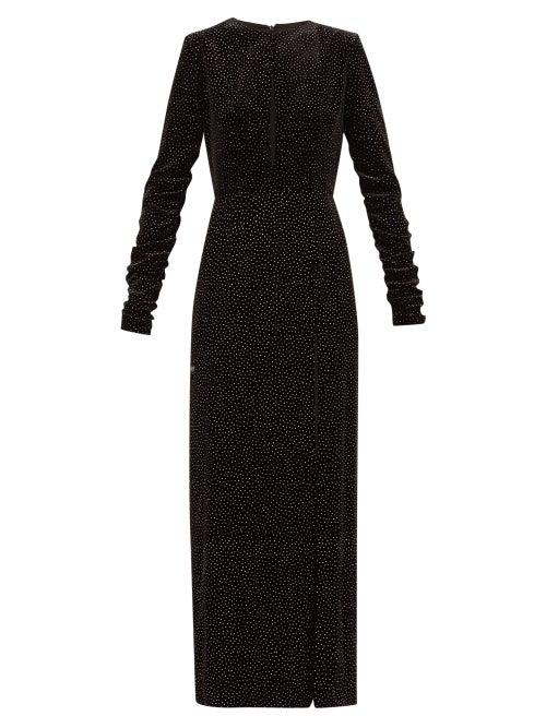 Matchesfashion.com Raquel Diniz - Lucy Starry Sky Glitter Polka Dot Velvet Dress - Womens - Black Silver