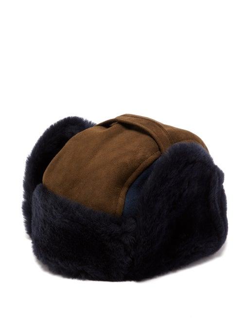 Matchesfashion.com Paul Smith - Panelled Shearling Chapka Hat - Mens - Navy