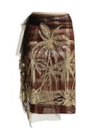 Matchesfashion.com No. 21 - Glitter Embellished Palm Tree Check Skirt - Womens - Red Multi