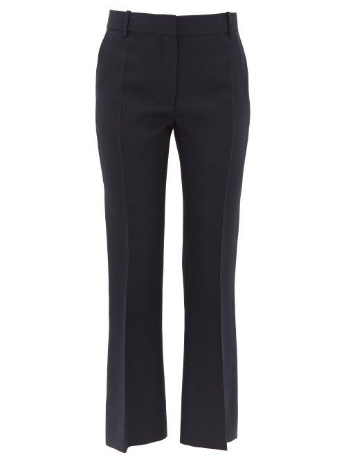 Matchesfashion.com Valentino - Tailored Slim Fit Virgin Wool Blend Trousers - Womens - Navy