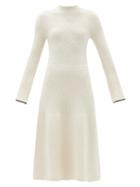 Matchesfashion.com Proenza Schouler - High-neck Rib-knitted Dress - Womens - Ivory