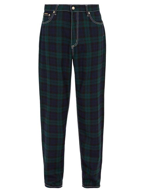 Matchesfashion.com Eytys - Wide Leg Tartan Jeans - Mens - Green