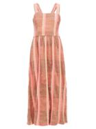 Matchesfashion.com Ace & Jig - Willa Striped Cotton Midi Dress - Womens - Beige Multi