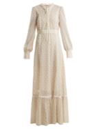 Gucci Logo-macram Lace-trimmed Cotton-blend Gown