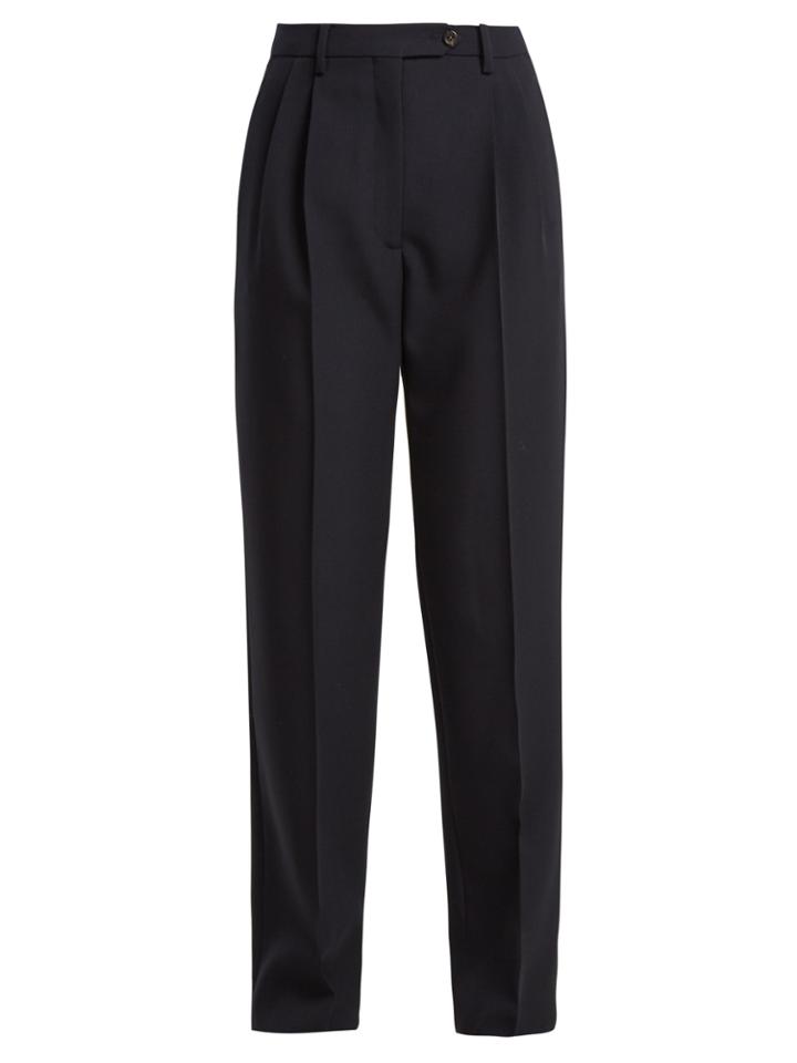 Valentino High-rise Straight-leg Wool Trousers