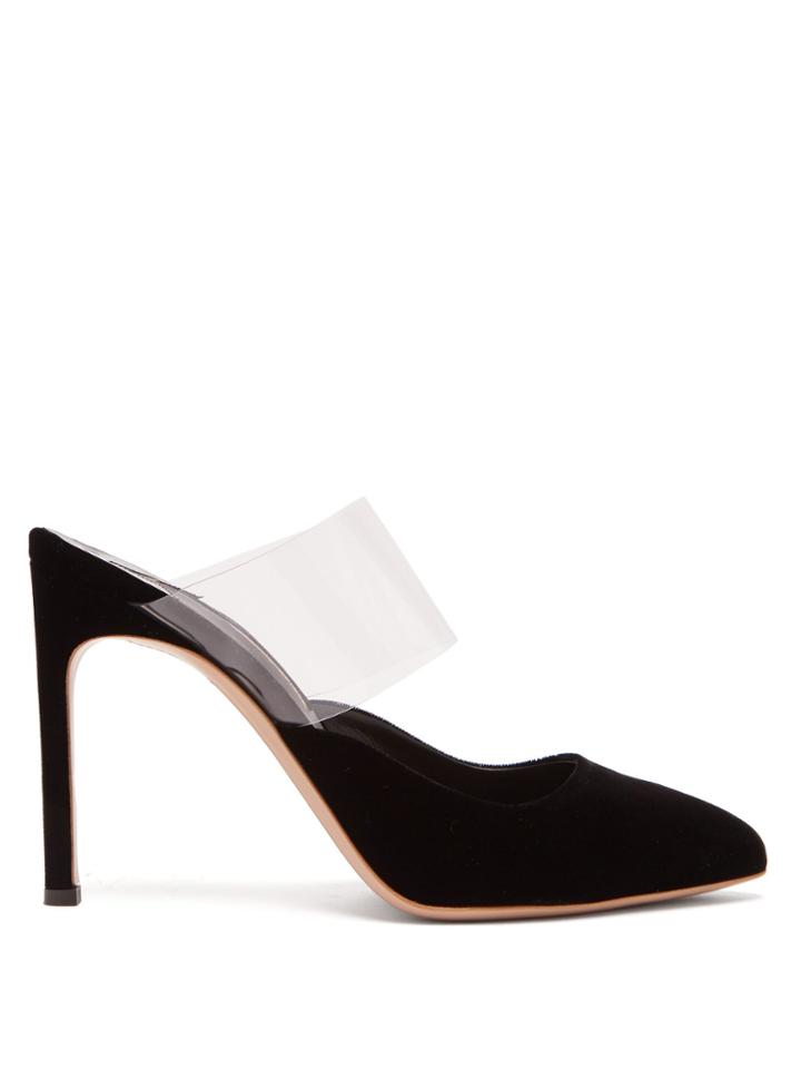 Sophia Webster Tara Velvet & Pvc Mules