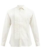 Matchesfashion.com Emma Willis - Pleated-bib Silk Evening Shirt - Mens - White