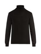 Lanvin Contrast-sleeve Roll-neck Wool Sweater