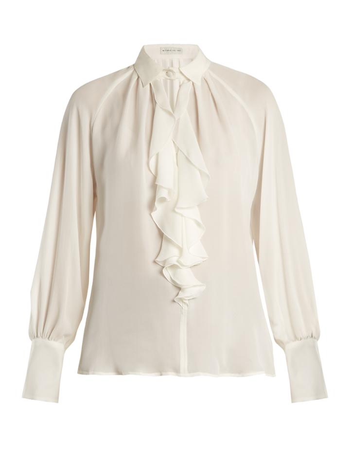 Etro Villandry Ruffled Silk Shirt