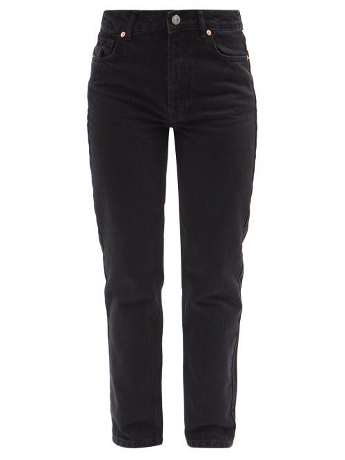 Ladies Rtw Raey - Track Organic-cotton High-rise Straight-leg Jeans - Womens - Black