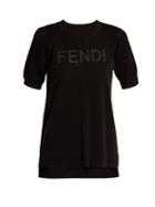 Fendi Logo-appliqu Cotton-blend T-shirt