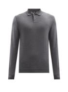 A.p.c. - Jerry Long-sleeved Polo Sweater - Mens - Dark Grey