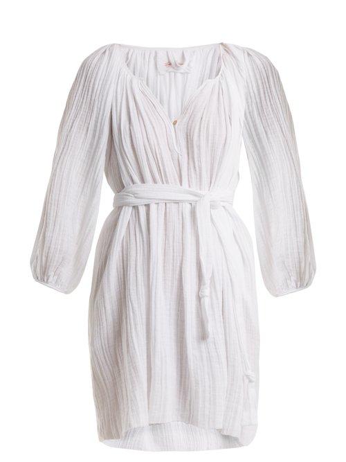 Matchesfashion.com Loup Charmant - Peasant Cotton Tunic Dress - Womens - White