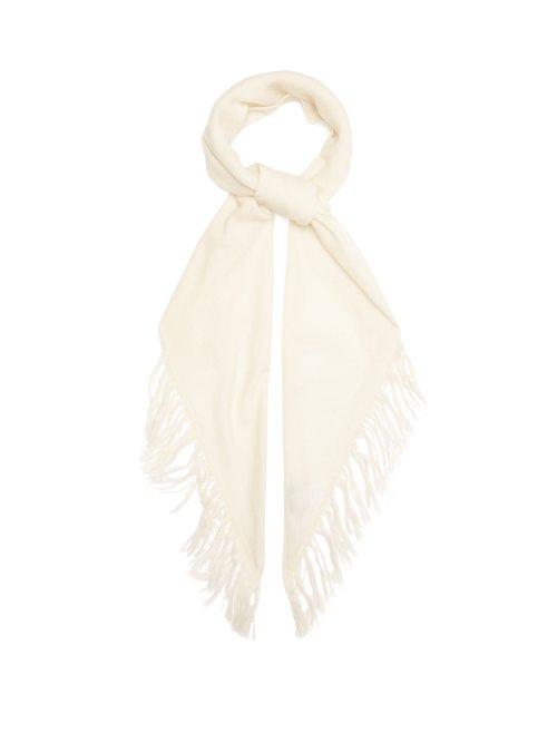 Matchesfashion.com Raey - Fringed Western Style Cashmere Scarf - Womens - Ivory