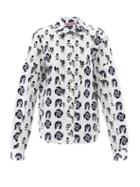 Chopova Lowena - Flocked Cotton-poplin Shirt - Womens - White Multi