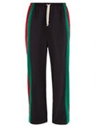 Matchesfashion.com Gucci - Web Stripe Cotton Track Pants - Mens - Black Multi